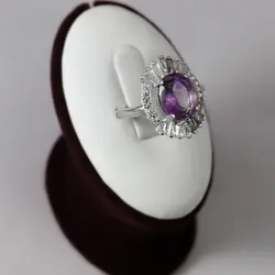 نیم ست آمیتیست الماس تراش نقره زنانه طرح بهرخ