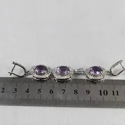 نیم ست آمیتیست الماس تراش نقره زنانه طرح بهرخ