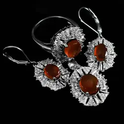 نیم ست عقیق سرخ یمنی نقره زنانه طرح تکتم