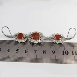 نیم ست عقیق سرخ یمنی نقره زنانه طرح تکتم