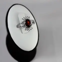 نیم ست گارنت الماس تراش نقره زنانه طرح قمرتاج