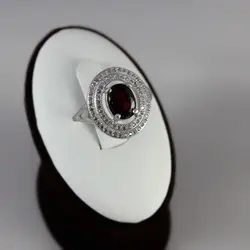 نیم ست گارنت الماس تراش نقره زنانه طرح فرگون