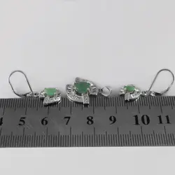 نیم ست زمرد زمبیا الماس تراش نقره زنانه طرح فاتن