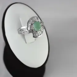 نیم ست زمرد زمبیا الماس تراش نقره زنانه طرح فاتن