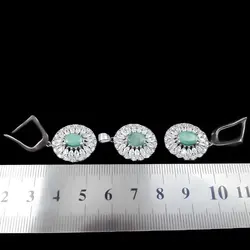 نیم ست زمرد نقره زنانه طرح باراما