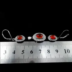 نیم ست عقیق سرخ یمنی نقره زنانه طرح بارام