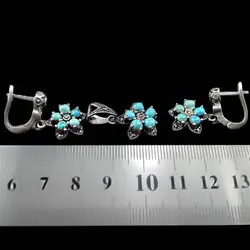 نیم ست فیروزه نیشابوری نقره زنانه طرح لنیما