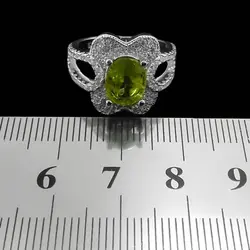 نیم ست زبرجد الماس تراش نقره زنانه طرح صنوبر