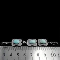 نیم ست فیروزه نیشابوری نقره زنانه طرح لمیا