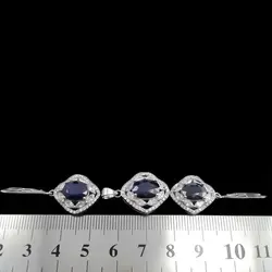 نیم ست یاقوت کبود الماس تراش نقره زنانه طرح لاریسا‌‌‌