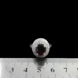 نیم ست گارنت الماس تراش نقره زنانه طرح گلنام‌‌‌