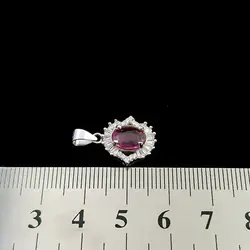 گردنبند یاقوت سرخ الماس تراش نقره زنانه طرح گلپر‌‌‌