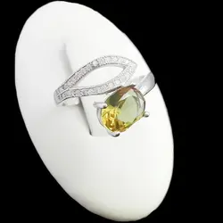 نیم ست الکساندریت الماس تراش نقره زنانه طرح لیا