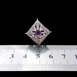 نیم ست نقره زنانه طرح احلام با سنگ آمیتیست الماس تراش