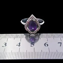 نیم ست نقره زنانه طرح احترام با سنگ آمیتیست الماس تراش