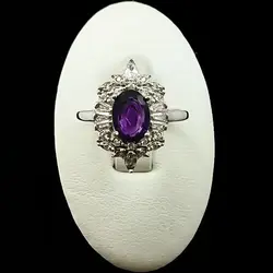 نیم ست نقره زنانه طرح صوفیا با سنگ آمیتیست الماس تراش