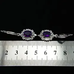 نیم ست نقره زنانه طرح صوفیا با سنگ آمیتیست الماس تراش