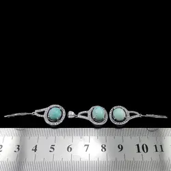 نیم ست فیروزه نیشابوری نقره زنانه طرح طلوع