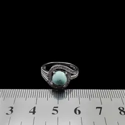 نیم ست فیروزه نیشابوری نقره زنانه طرح طلوع