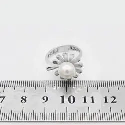 حلقه تک نگین نقره زنانه طرح بابونه