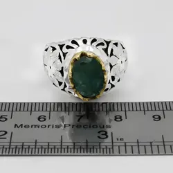 چک سینا توضیح ندارد: انگشتر زمرد هندی الماس تراش نقره مردانه  فاخر دست ساز شارا