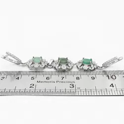 نیم ست زمرد زامبیا الماس تراش نقره زنانه طرح مرجان