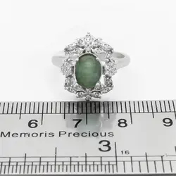 نیم ست زمرد زامبیا الماس تراش نقره زنانه طرح مرجان