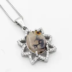 گردنبند شجر زنانه نقره طرح غنچه