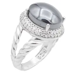 انگشتر حدید صینی نقره زنانه طرح صدف + حکاکی