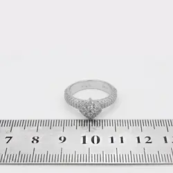حلقه تک نگین نقره زنانه طرح وارسته
