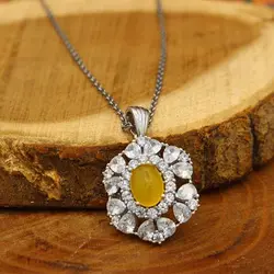 گردنبند شرف الشمس زنانه نقره طرح لاوندر + حکاکی