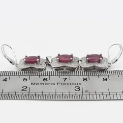 نیم ست یاقوت سرخ الماس تراش نقره زنانه طرح گیسو