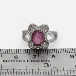 نیم ست یاقوت سرخ الماس تراش نقره زنانه طرح گیسو