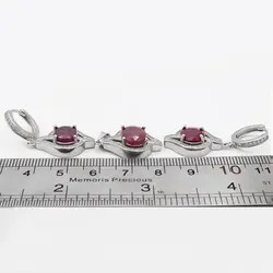 نیم ست یاقوت سرخ الماس تراش نقره زنانه طرح گیتی