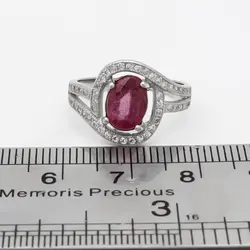 نیم ست یاقوت سرخ الماس تراش نقره زنانه طرح گیتی