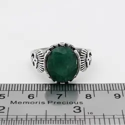 انگشتر زمرد هندی الماس تراش نقره مردانه شهروز