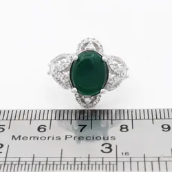 نیم ست عقیق سبز نقره زنانه طرح مائده