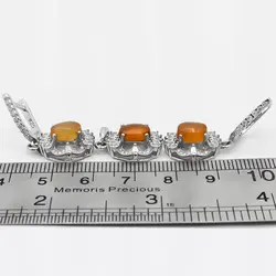 نیم ست عقیق سرخ یمنی نقره زنانه طرح صبا