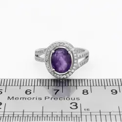 نیم ست آمیتیست الماس تراش نقره زنانه طرح گیتی