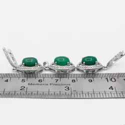 نیم ست عقیق سبز نقره زنانه طرح شمامه