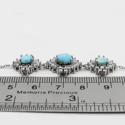 دستبند فیروزه نیشابوری نقره زنانه طرح فخیمه