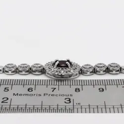 دستبند گارنت الماس تراش نقره زنانه طرح غزال