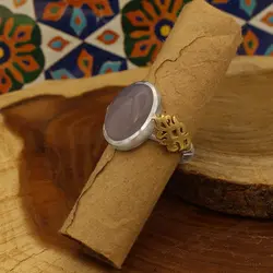 انگشتر عقیق کبود یمنی نقره مردانه طرح مخیم