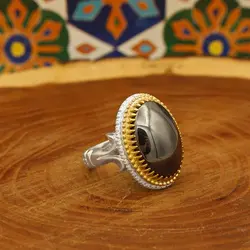 انگشتر حدید صینی نقره مردانه رجال +حکاکی‌‌‌