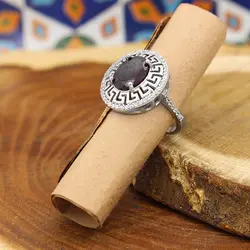 انگشتر گارنت نقره زنانه طرح ورساچه