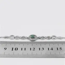 دستبند زمرد الماس تراش نقره زنانه طرح عاطفه