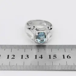 انگشتر توپاز الماس تراش نقره مردانه دست ساز طرح کیان