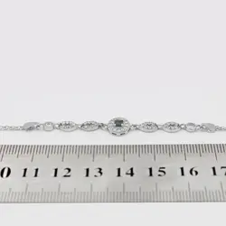 دستبند زمرد الماس تراش نقره زنانه طرح بهنوش