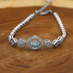 دستبند فیروزه نیشابوری نقره زنانه طرح پریدخت