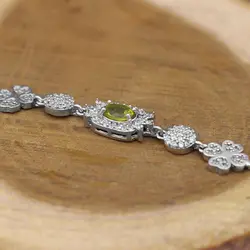 دستبند زبرجد الماس تراش نقره زنانه طرح فرنوش